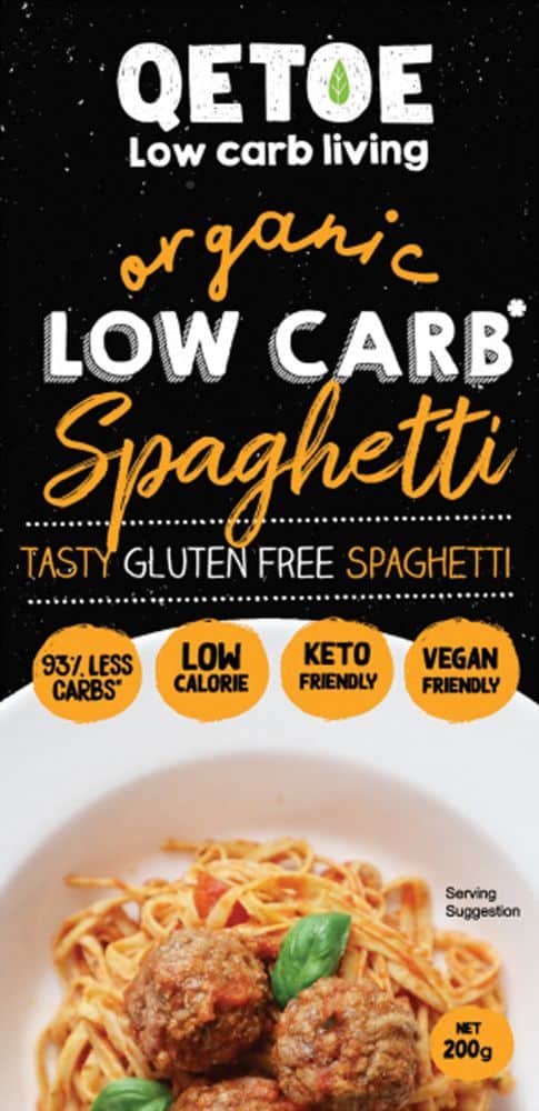 Qetoe Low Carb Spaghetti Organic Gluten Free 200g Front