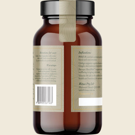 Ritua FOCUS BacoMind Ginko Cordyceps Tyrosine B6 60 Capsules