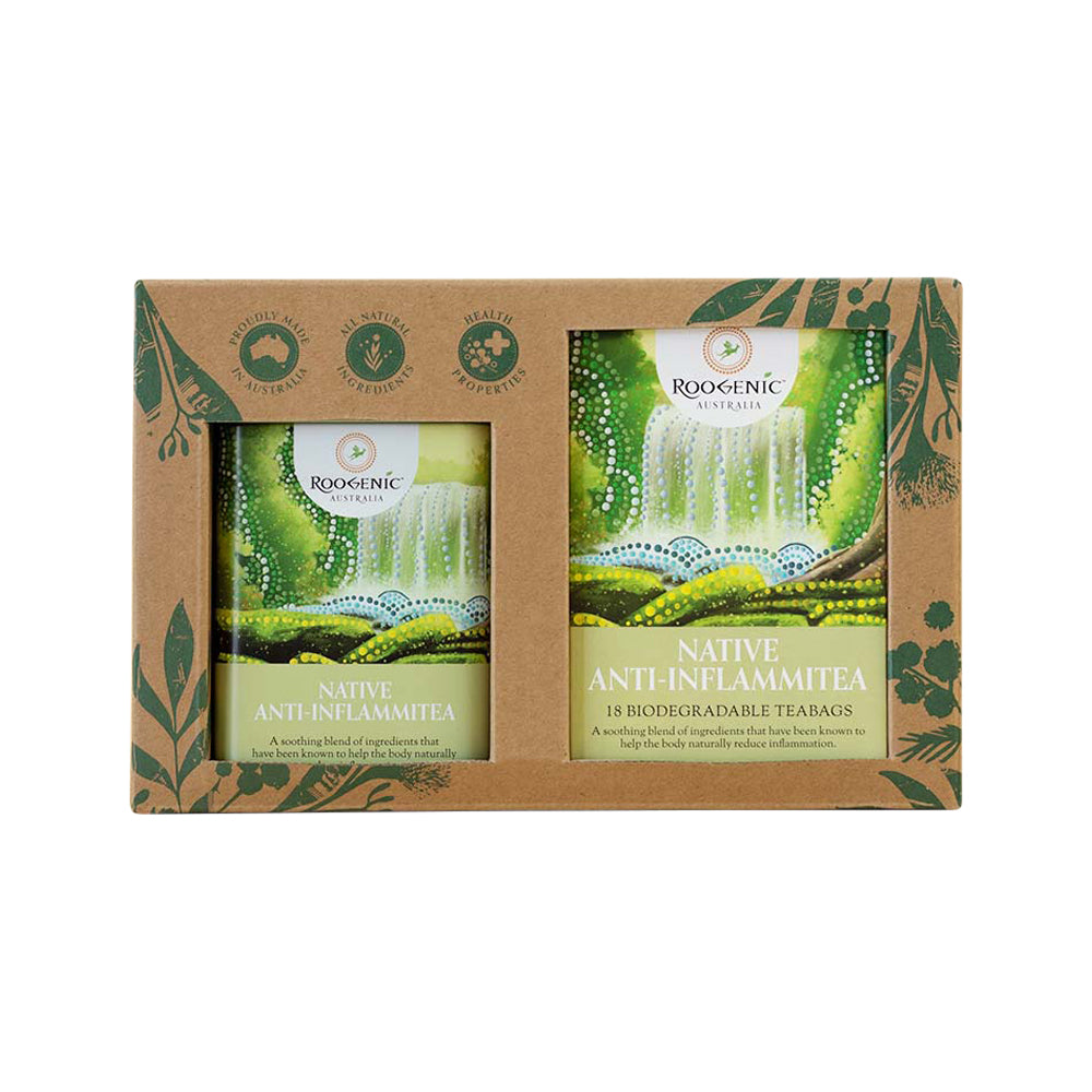 Roogenic Australia Anti-inflammitea x 18 Tea Bags with Anti-Inflammatory Tin