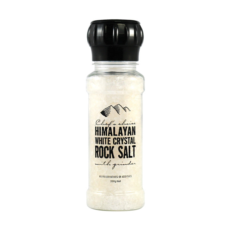Chef's Choice Himalayan White Crystal Rock Salt with Grinder 200g