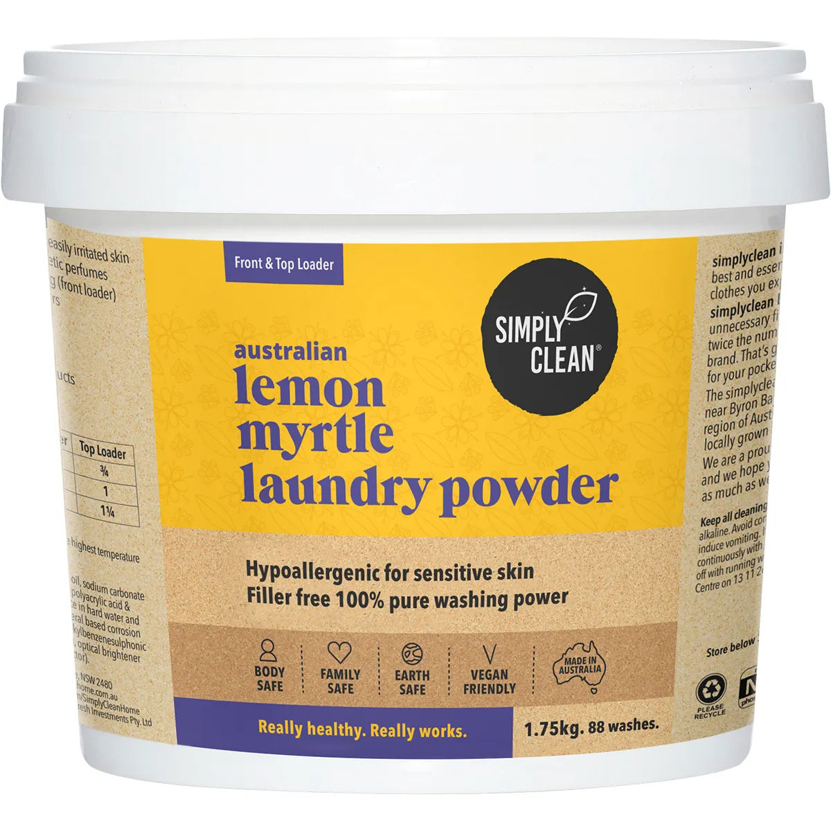 Simply Clean Simply Lemon Myrtle Laundry Powder 1.75kg