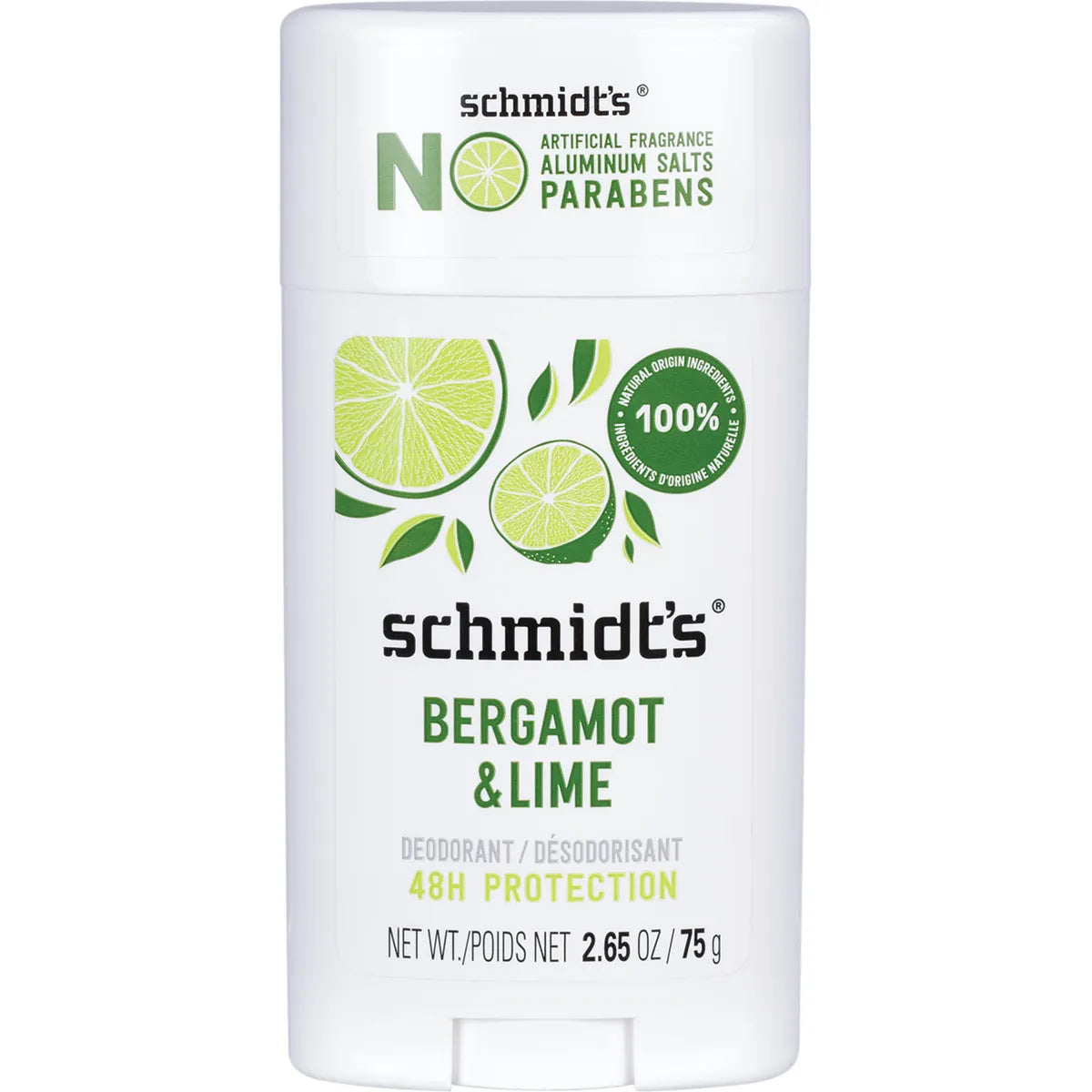 Schmidt's Natural Deodorant Stick Bergamot & Lime 92g