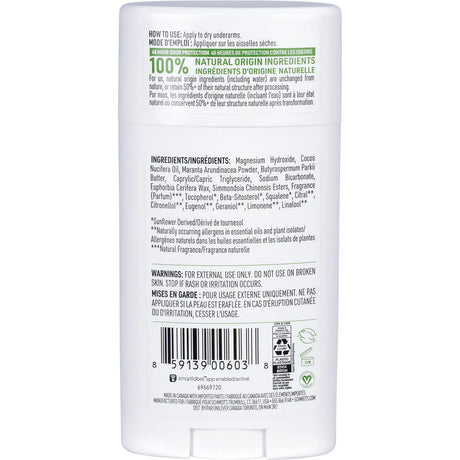 Schmidt's Natural Deodorant Stick Bergamot & Lime 92g