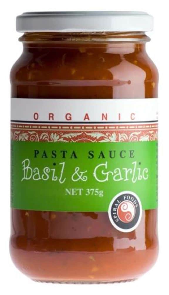 Spiral Organic Basil & Garlic Sauce Gluten Free 375g Front