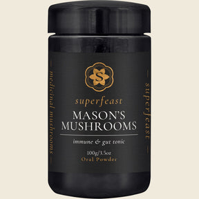 Superfeast Mason's Mushrooms Immune & Gut Tonic 100g Front