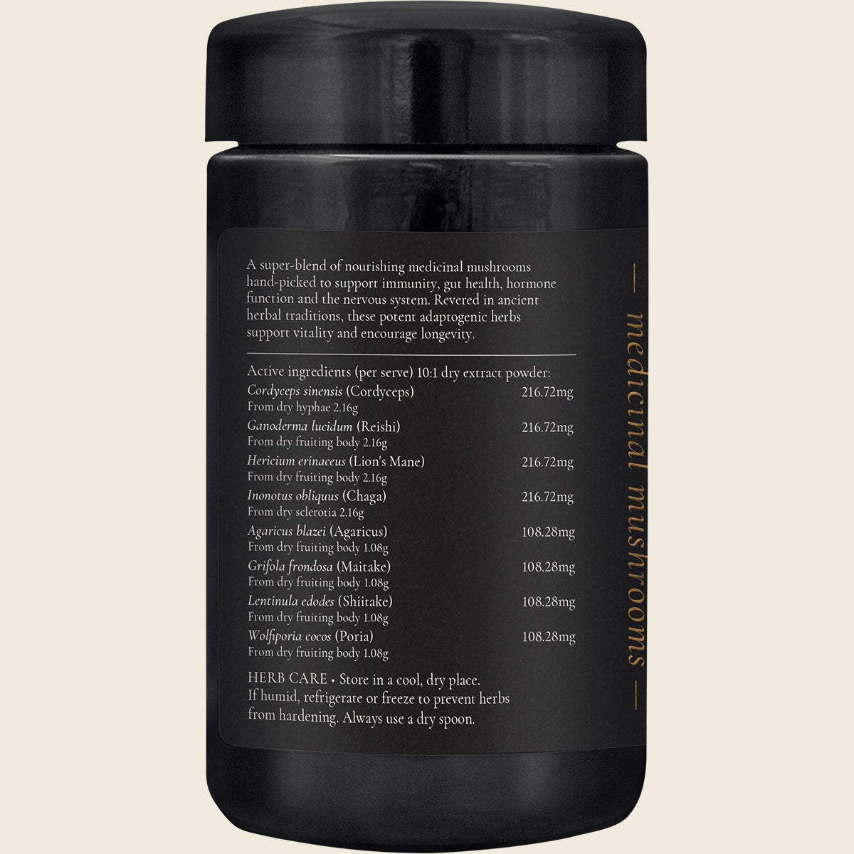 Superfeast Mason's Mushrooms Immune & Gut Tonic 100g Left Side