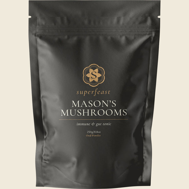 Superfeast Mason's Mushrooms Immune & Gut Tonic 250g Front