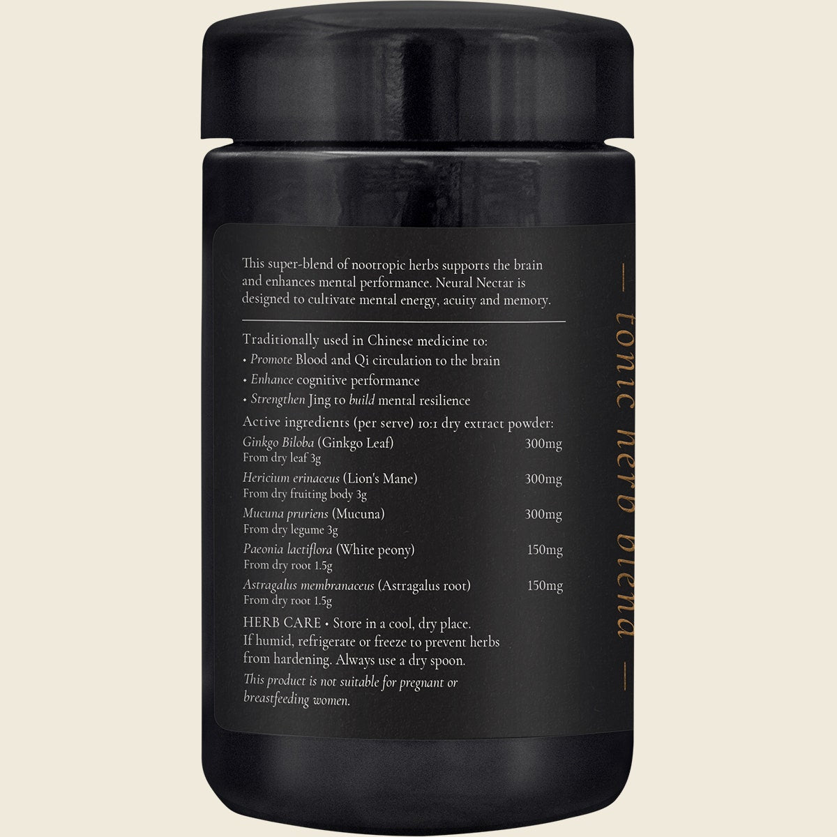 Superfeast Neural Nectar Nootropic Brain Tonic 100g Left Side