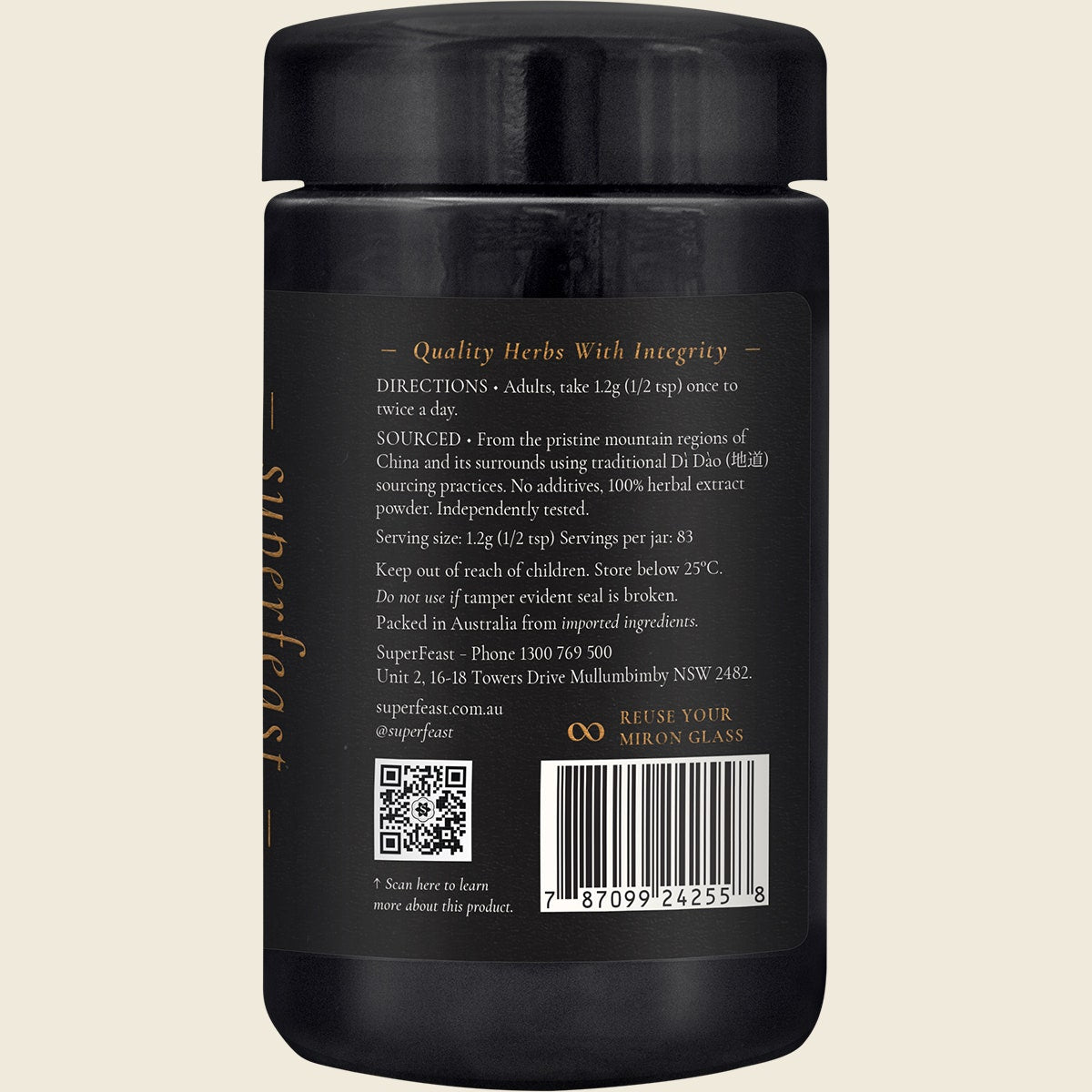 Superfeast Neural Nectar Nootropic Brain Tonic 100g Right Side