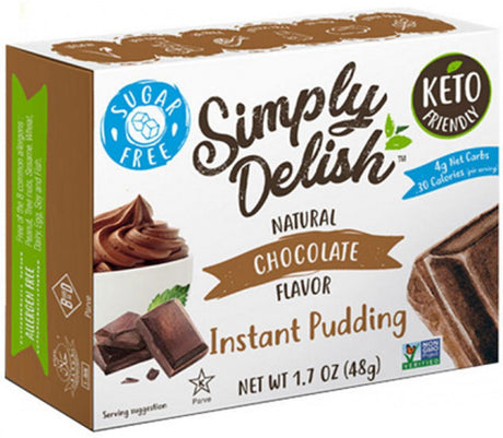 Simply Delish Chocolate Natural Pudding & Pie Filling Gluten Free 48g Front