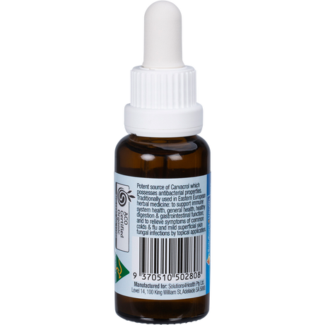 Solutions 4 Health Certified Organic Oil of Wild Oregano 25ml left side view
