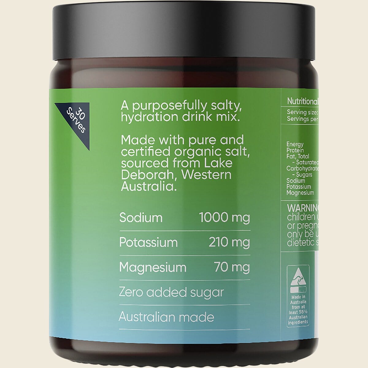 Sodii Everyday Hydration Salts Salty Kiwi 185g Right Side