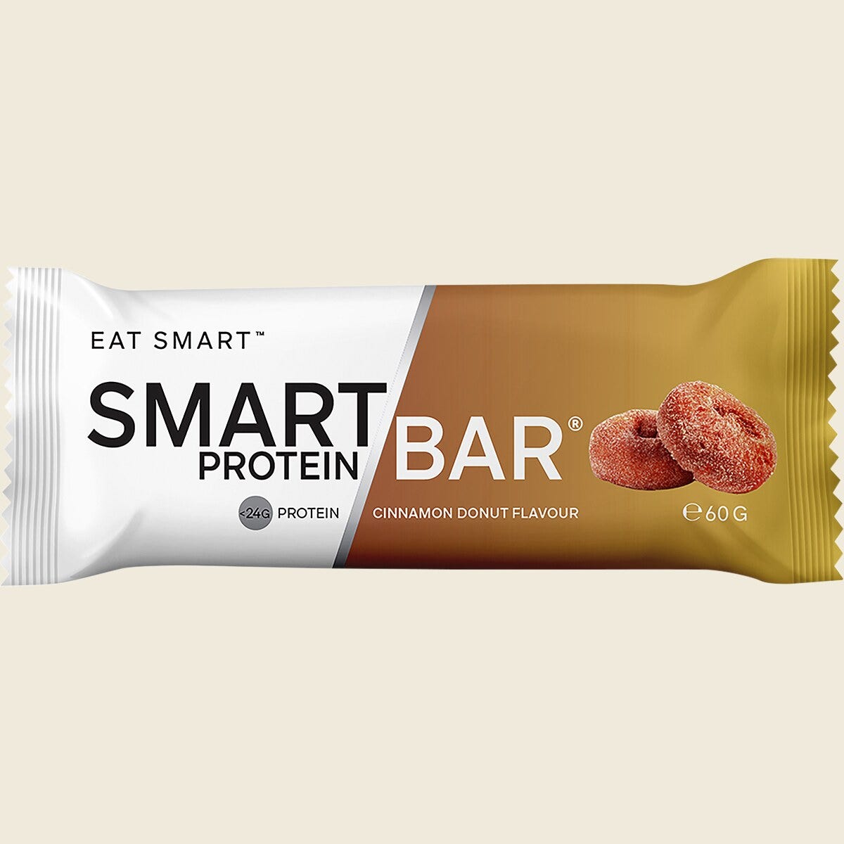 Smart Protein Bar Cinnamon Donut Flavour Protein Bar 60g  Pack of 12 Single Bar Front