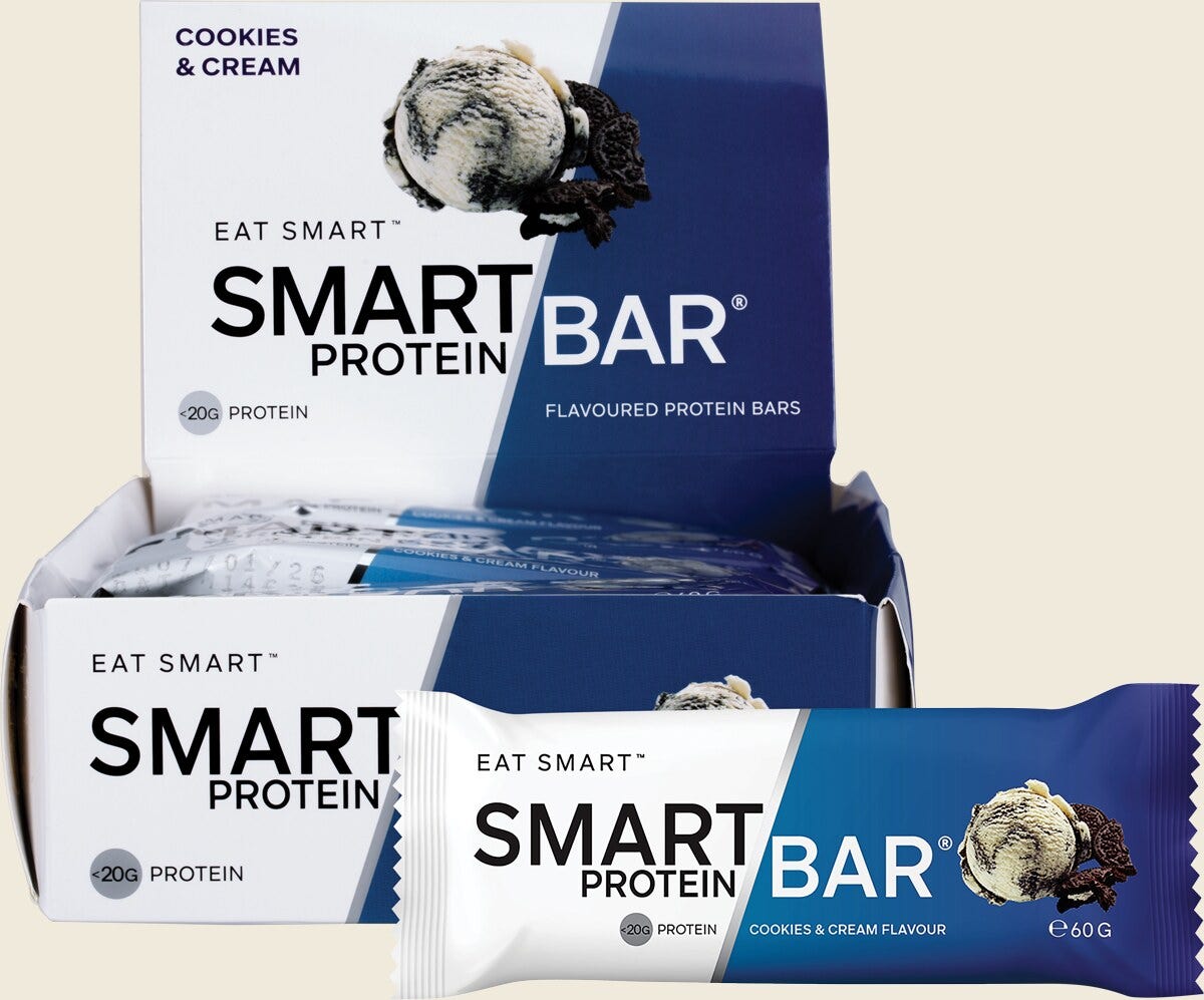Smart Protein Bar Cookies & Cream Flavour Protein Bar 60g  Pack of 12 Combo