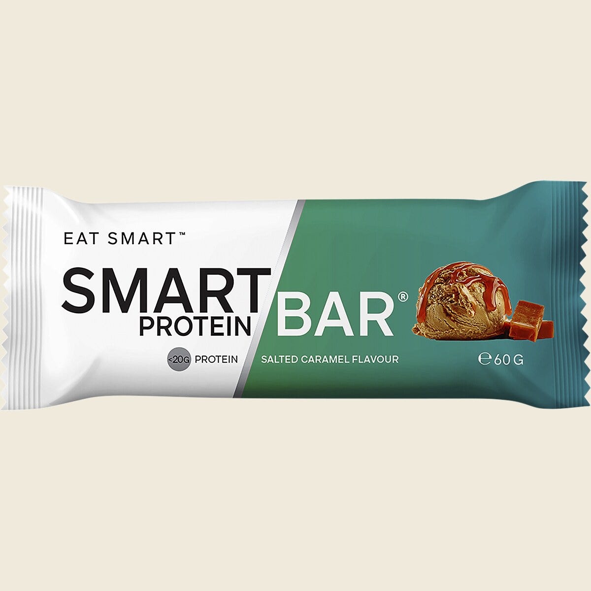 Smart Protein Bar Salted Caramel Flavour Protein Bar 60g  Pack of 12 Single Bar Front