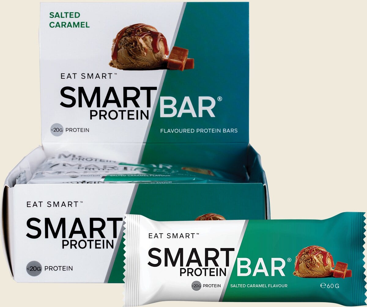 Smart Protein Bar Salted Caramel Flavour Protein Bar 60g  Pack of 12 Combo