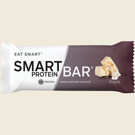 Smart Protein Bar Vanilla Nougat Flavour Protein Bar 60g Pack of 12 Single Bar Front