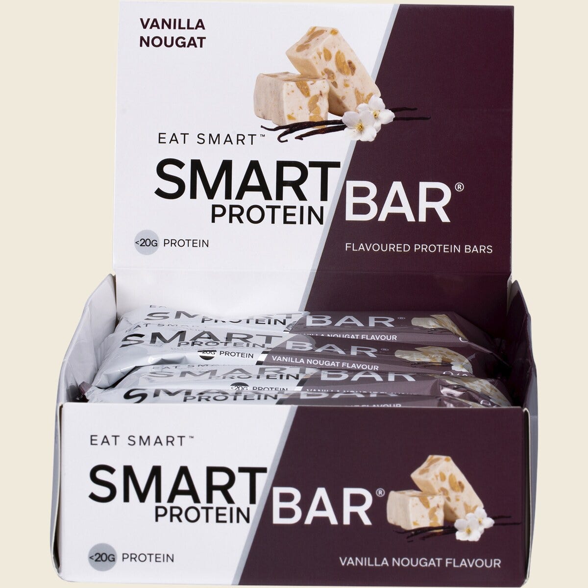 Smart Protein Bar Vanilla Nougat Flavour Protein Bar 60g Pack of 12 Display