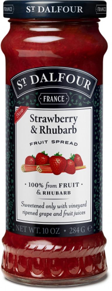 St Dalfour Strawberry & Rhubarb Fruit Spread 284g Front
