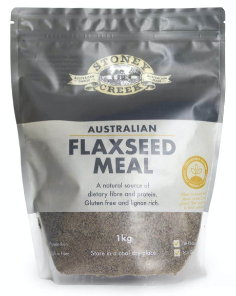Stoney Creek Flaxseed Meal Australian Regenerative 1kg Front