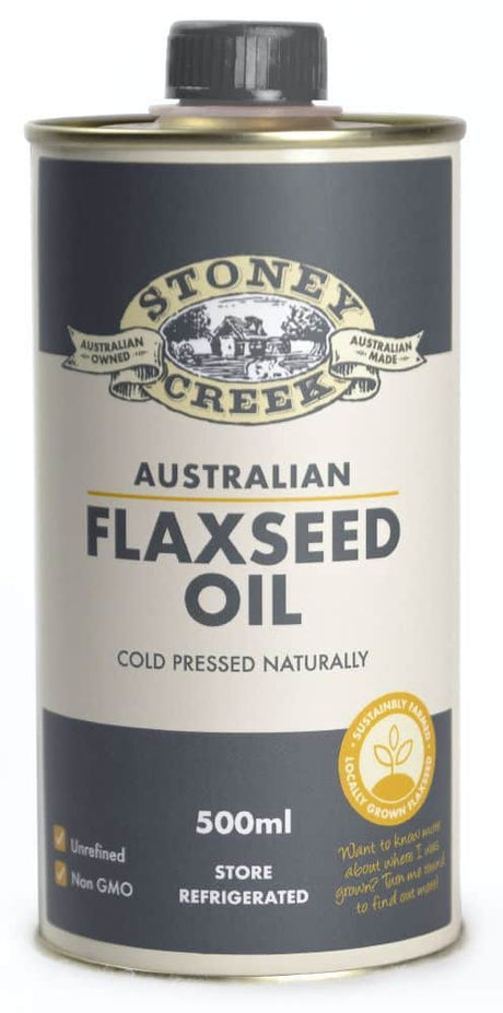 Stoney Creek Flaxseed Oil Australian Regenerative 500ml Front