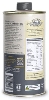Stoney Creek Flaxseed Oil Golden 500ml Back
