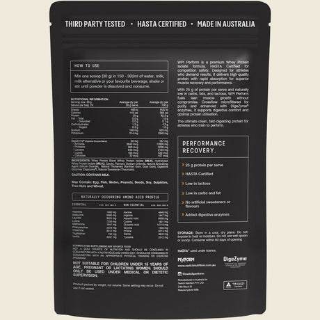 Switch Nutrition Perform Hasta Whey Protein Isolate Chocolate Milk 750g Back