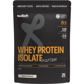 Switch Nutrition Perform Hasta Whey Protein Isolate Vanilla 750g – front packaging