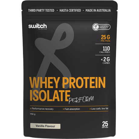 Switch Nutrition Perform Hasta Whey Protein Isolate Vanilla 750g – front packaging