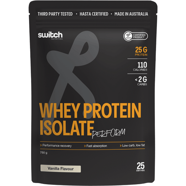 Switch Nutrition Perform Hasta Whey Protein Isolate Vanilla 750g – front packaging