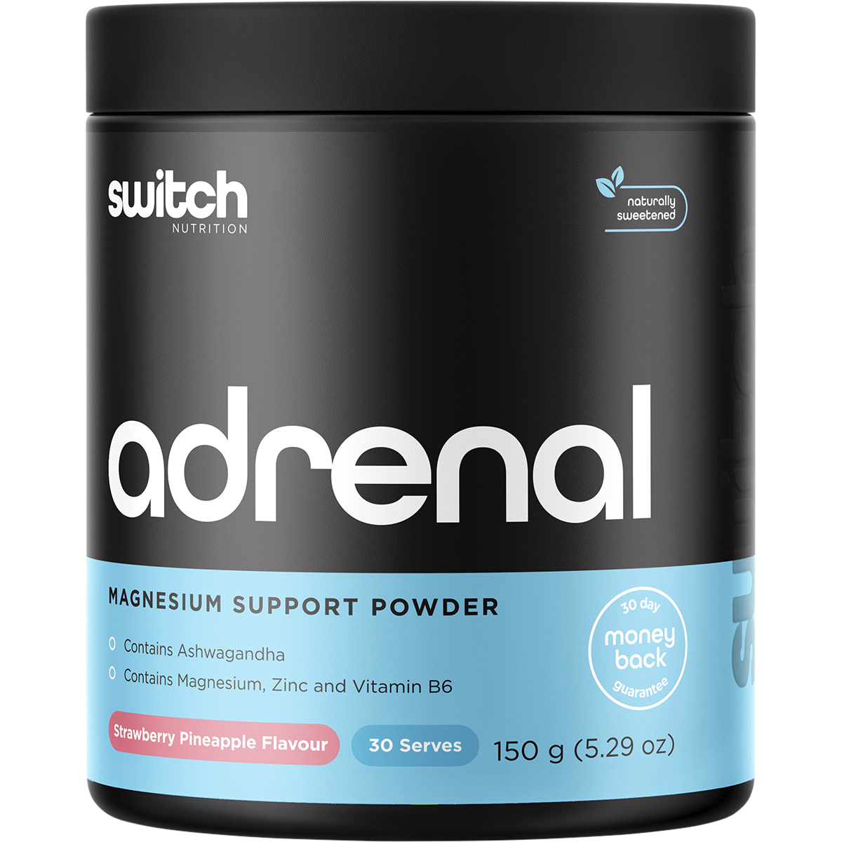 Switch Nutrition Adrenal Magnesium Support Powder Strawberry Pineapple 150g – front packaging