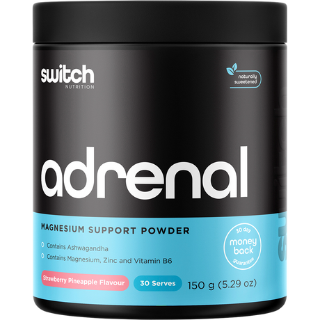 Switch Nutrition Adrenal Magnesium Support Powder Strawberry Pineapple 150g – front packaging