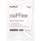 Switch Nutrition Coffee Mental Focus Elixir 6g x 25-pack Naked Espresso 25pk – front packaging