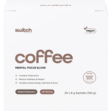 Switch Nutrition Coffee Mental Focus Elixir 6g x 25-pack Naked Espresso 25pk – front packaging