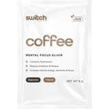 Switch Nutrition Coffee Mental Focus Elixir Espresso Sweetened 6g x 25-pack 25pk – front packaging
