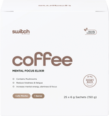 Switch Nutrition Coffee Mental Focus Elixir 6g x 25-pack Cafe Mocha 25pk – front packaging