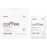 Switch Nutrition Coffee Mental Focus Elixir 6g x 25-pack Cafe Mocha 25pk – product and sachets