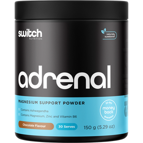Switch Nutrition Adrenal Magnesium Support Powder Chocolate 150g – front packaging