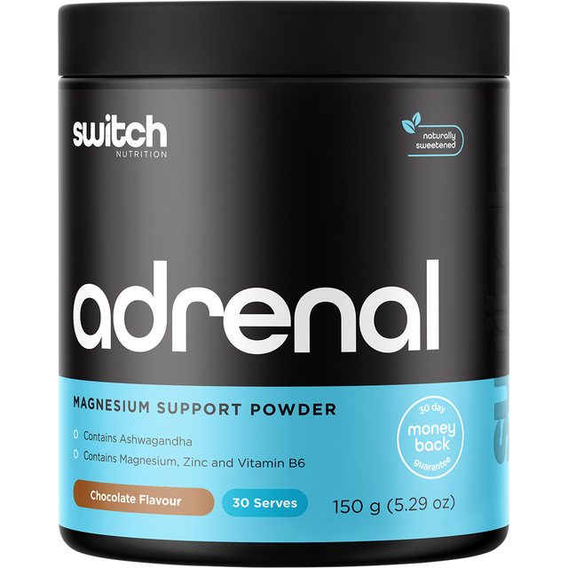 Switch Nutrition Adrenal Magnesium Support Powder Chocolate 150g – front packaging