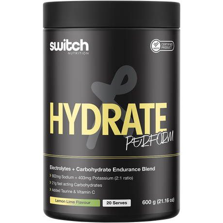 Switch Nutrition Perform Hasta Hydrate & Carbs Lemon Lime 600g – front packaging