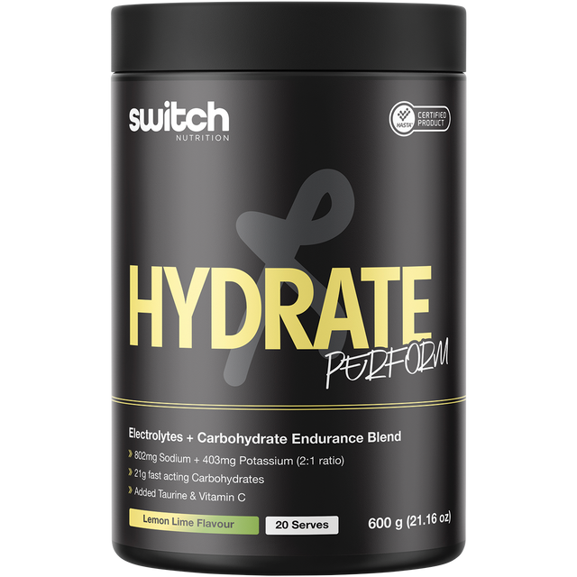Switch Nutrition Perform Hasta Hydrate & Carbs Lemon Lime 600g – front packaging