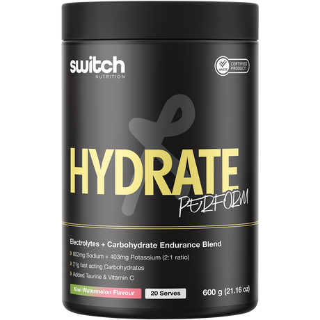 Switch Nutrition Perform Hasta Hydrate & Carbs Kiwi Watermelon 600g – front packaging