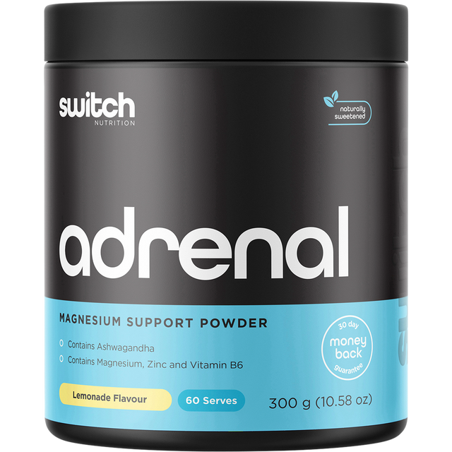 Switch Nutrition Adrenal Magnesium Support Powder Lemonade 300g – front packaging