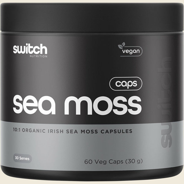 Switch Nutrition Organic Sea Moss 10:1 Irish Sea Moss Capsules 60 Caps front