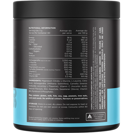 Switch Nutrition Adrenal Magnesium Support Powder Lemonade 300g – back label