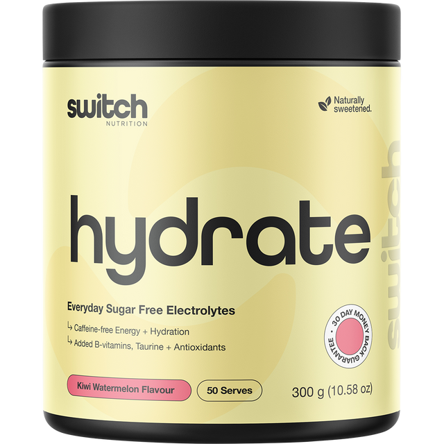 Switch Nutrition Hydrate Everyday Sugar Free Electrolytes Kiwi Watermelon 300g – front packaging