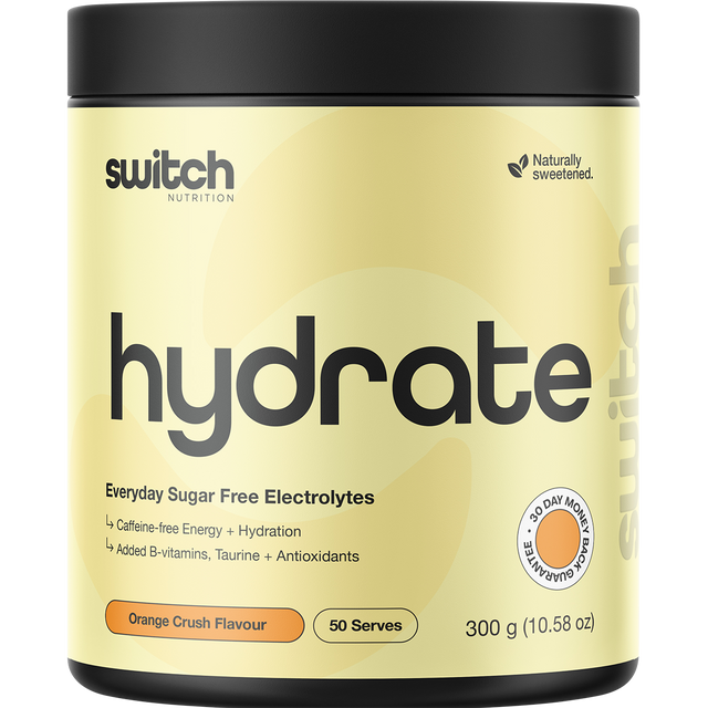 Switch Nutrition Hydrate Everyday Sugar Free Electrolytes Orange Crush 300g – front packaging