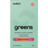 Switch Nutrition Greens Sachets Assorted Flavours 20x5g – front packaging