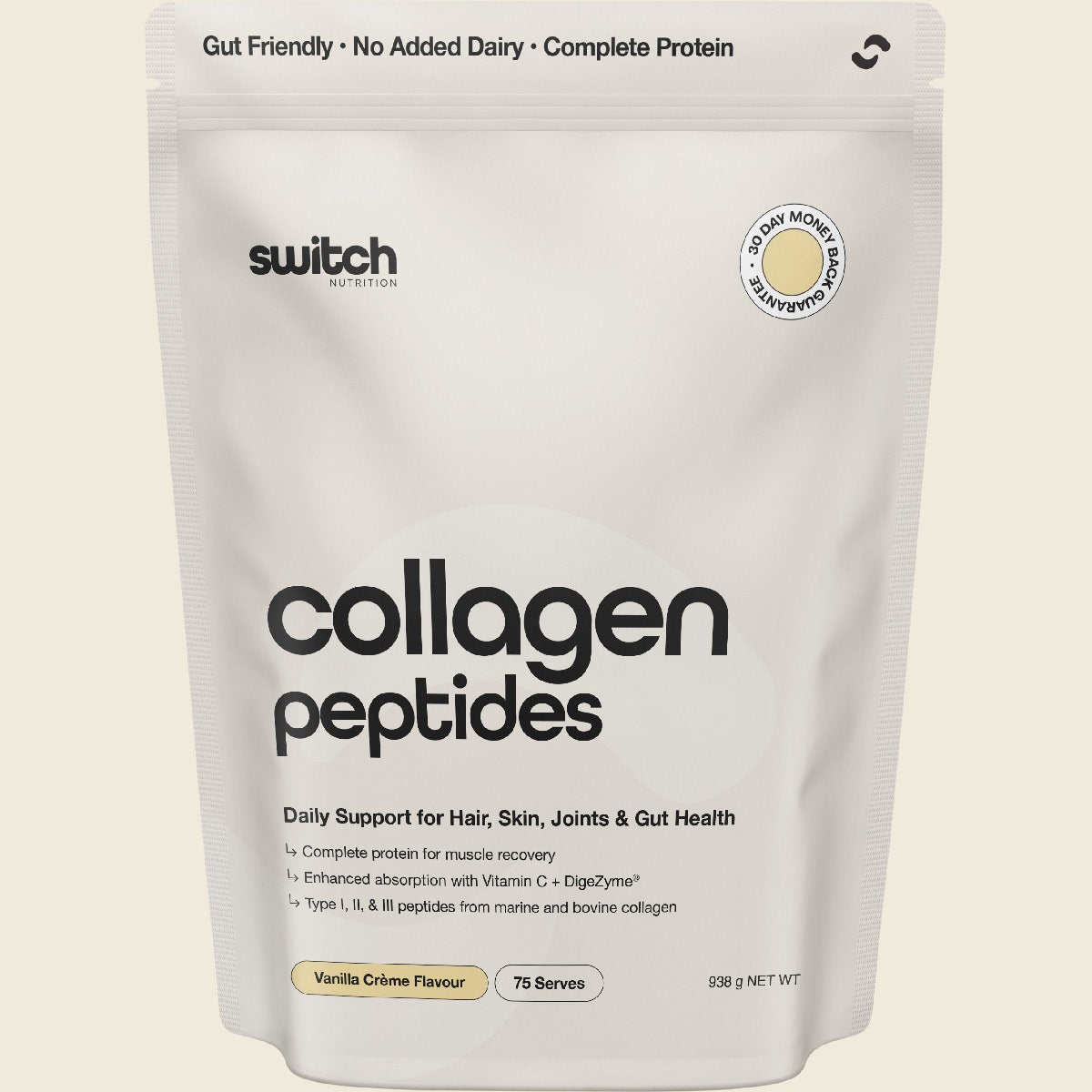 Switch Nutrition Collagen Peptides Vanilla Creme 938g – product view