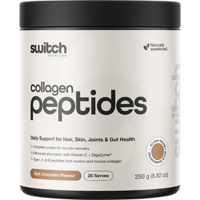 Switch Nutrition Collagen Peptides Rich Chocolate 250g – front packaging